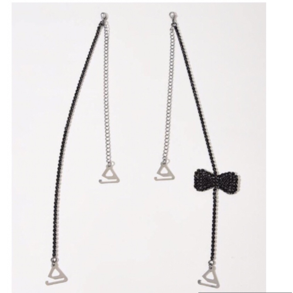Adjustable Bra Straps, Bow & Chain